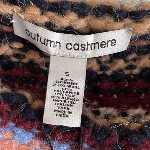 Autumn Cashmere Long Sleeve Cashmere Wool Silk Blend Pullover Sweater Sz Small - Picture 8 of 10